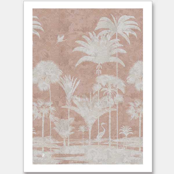 Shadow Palms Pink I Unframed Art Print