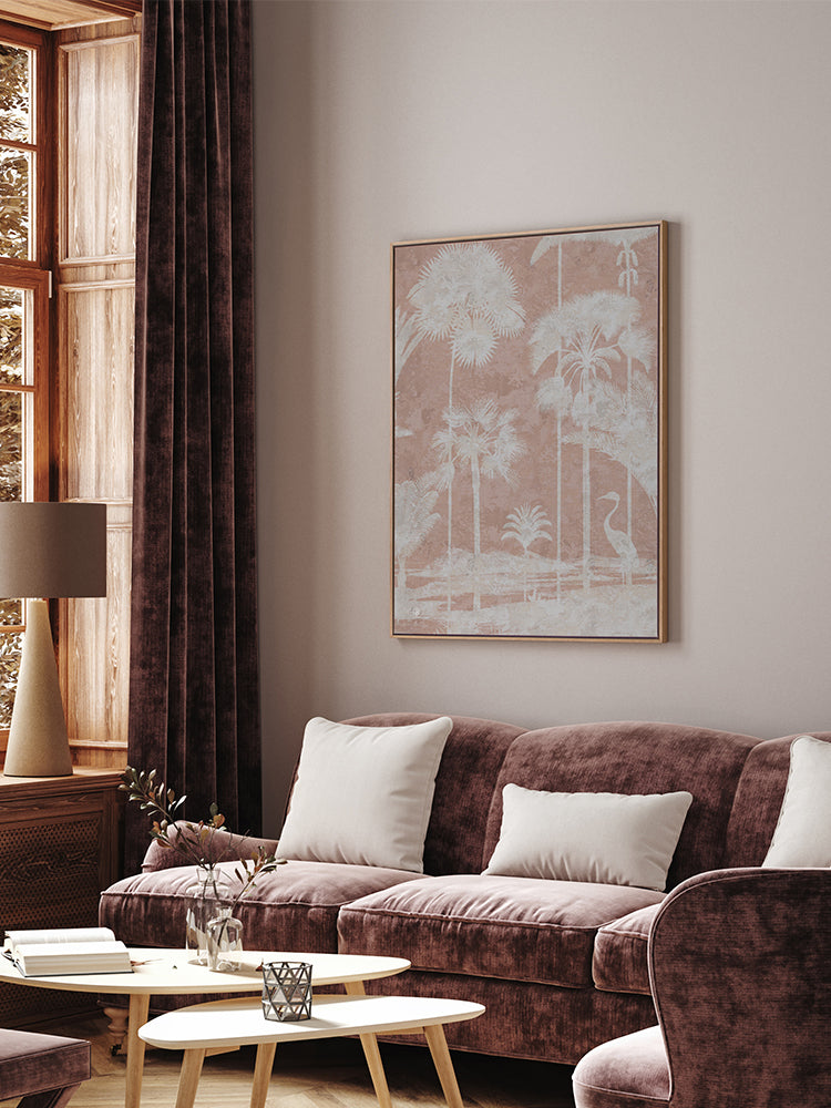 Shadow Palms Pink II Canvas Art Print | Lifestyle