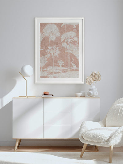 Shadow Palms Pink II Framed Art Print | Lifestyle