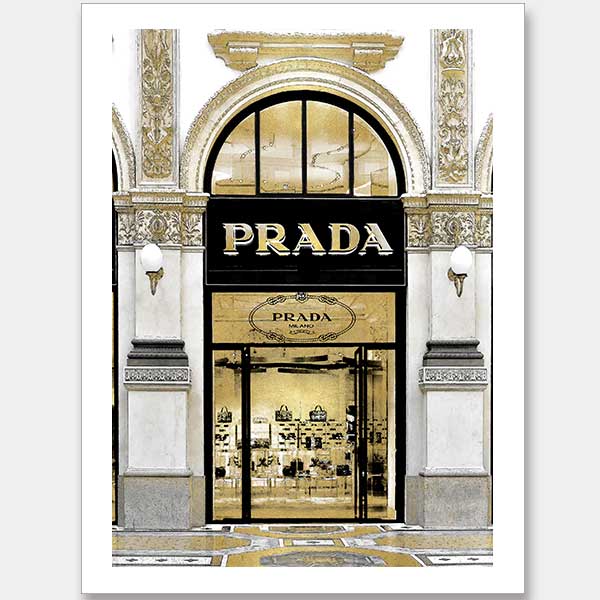 Prada in Gold Unframed Art Print