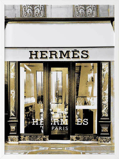 Hermes in Gold Framed Art Print