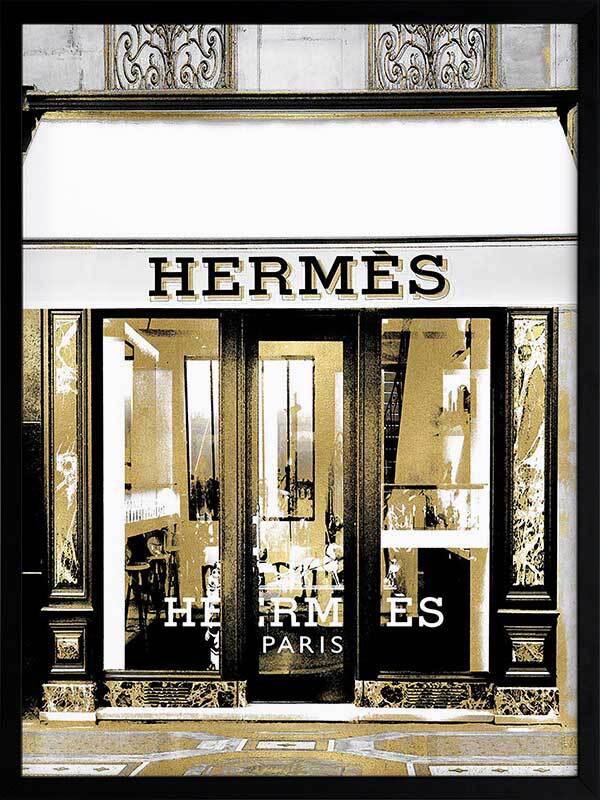 Hermes in Gold Framed Art Print