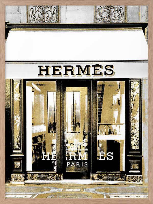 Hermes in Gold Framed Art Print