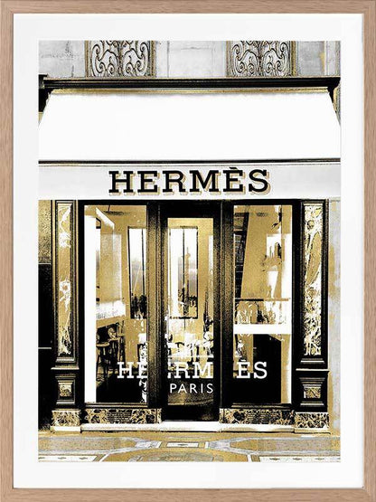 Hermes in Gold Framed Art Print