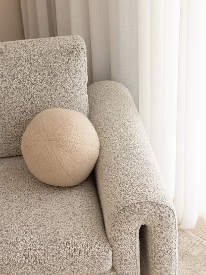 Vanilla Cream Boucle Ball Cushion