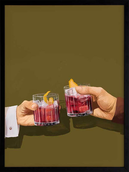 Chin Chin di Rosso Framed Art Print