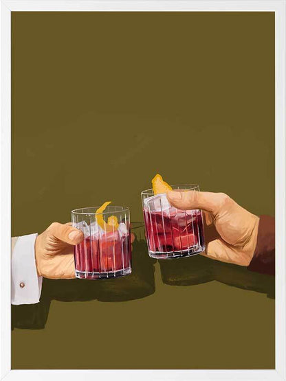 Chin Chin di Rosso Framed Art Print