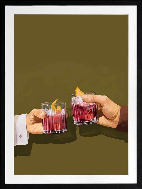 Chin Chin di Rosso Framed Art Print