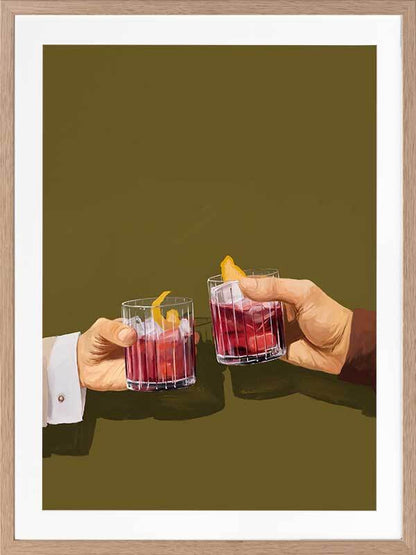 Chin Chin di Rosso Framed Art Print