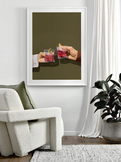 Chin Chin di Rosso Framed Art Print