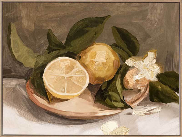 Lemon Harvest - Oak Box Frame Canvas - 22.5x30 - Landscape