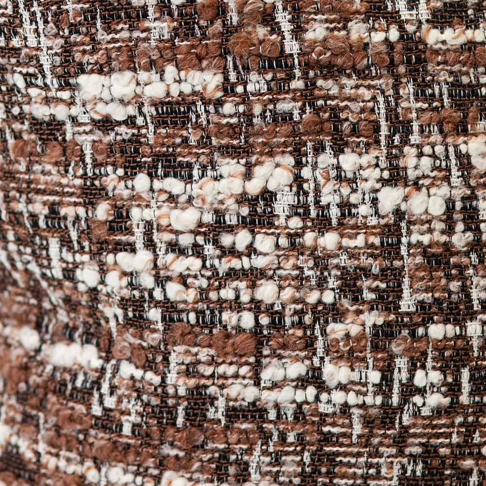 The Monarch Square Multicolour Cushion by Urban Road (50x50cm) features a luxury mottled, tweed-like pattern in brown, black, and white woven fabric. Ideal for elevating your interior style, shown against a plain white background.