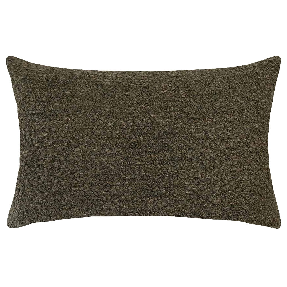 The Urban Road Virella Rectangle Green Cushion (50x30cm) features textured fabric and slightly pointed corners, inspired by Darren Palmer’s signature style. Shown against a white background, it adds a luxurious touch to any living space.