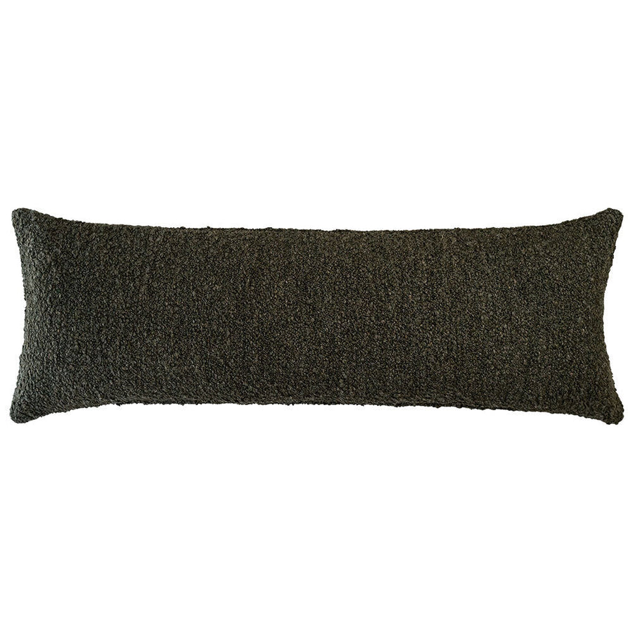 The Urban Road Virella Rectangle Green Cushion (90x30cm) is a luxury dark green cushion with a textured finish and slightly pointed corners, perfect for elevating any interior design. Shown on a white background.