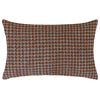 The Hearthstone Rectangle Rust Cushion by Urban Road (50x30cm) features a brown and white houndstooth pattern, pointed corners, and a luxe texture, making it a stylish accent inspired by Darren Palmer’s signature look.
