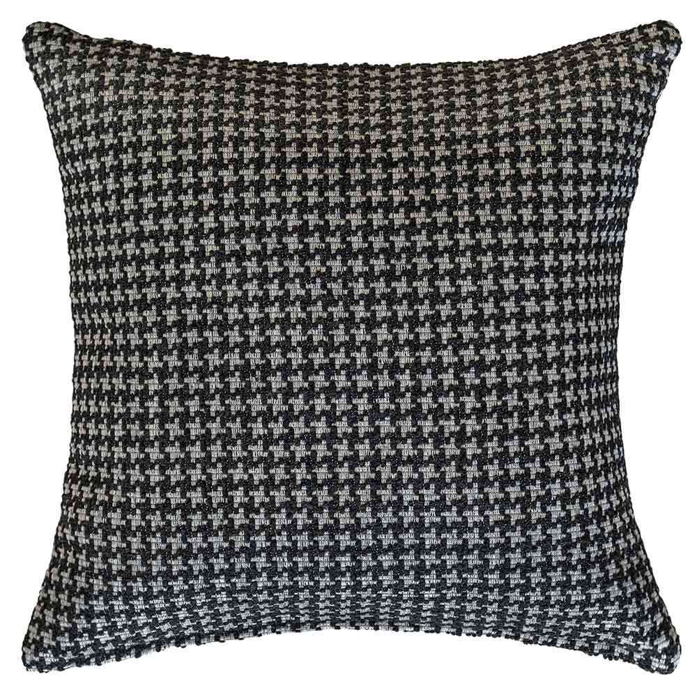 The Urban Road Noirstone Square Black-and-White Cushion (50x50cm) features tightly woven fabric and slightly rounded corners—an ideal luxury accent for contemporary interiors.