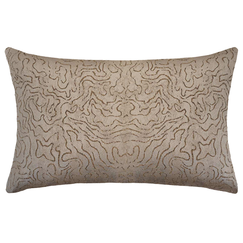 The Urban Road Sable Lumbar Neutral Cushion (50x30cm) is a rectangular beige pillow with an abstract, wavy textured pattern—an ideal, sophisticated accent to elevate your space with style and comfort.