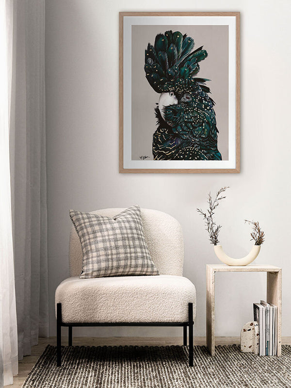 Rosie Nude Grey Framed Art Print | Lifestyle