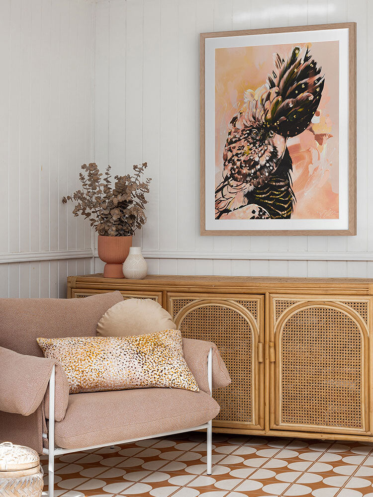 Dawn Peach Framed Art Print | Lifestyle