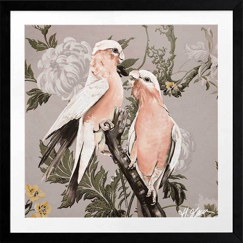 Galahs Muted Pink Framed Art Print
