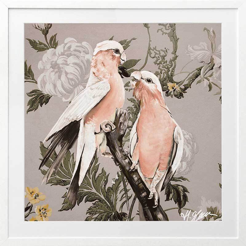 Galahs Muted Pink Framed Art Print
