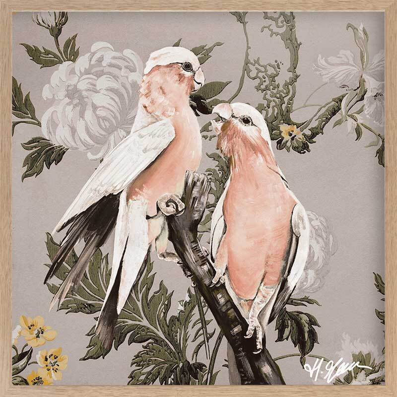 Galahs Muted Pink Framed Art Print