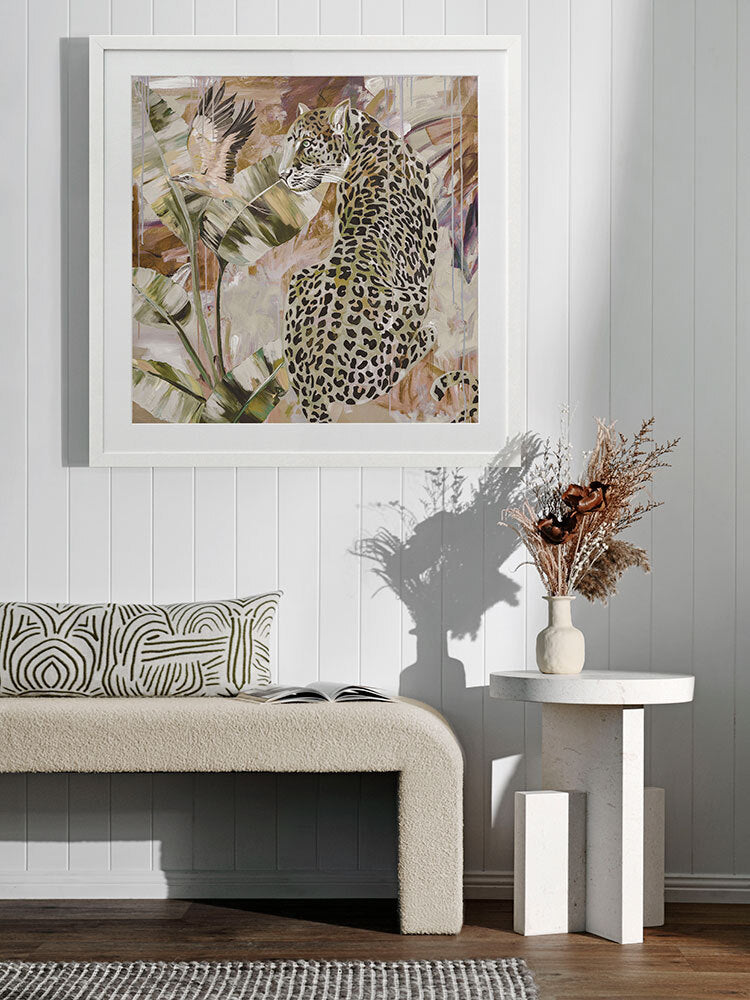 Distant Longing Khaki Framed Art Print | Lifestyle