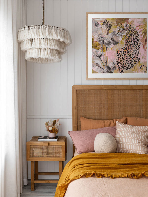 Distant Longing Pink Framed Art Print | Lifestyle