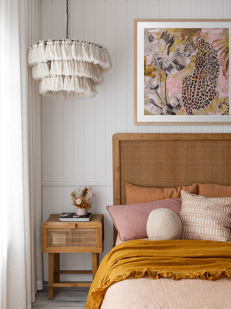 Distant Longing Pink Framed Art Print | Lifestyle