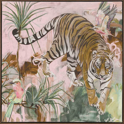 Jungle Boogie Pink Khaki Canvas Art Print