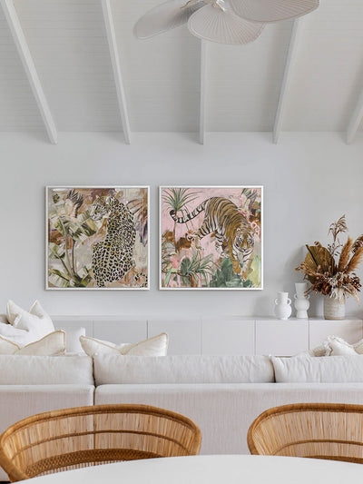 Jungle Boogie Pink Khaki Canvas Art Print | Lifestyle