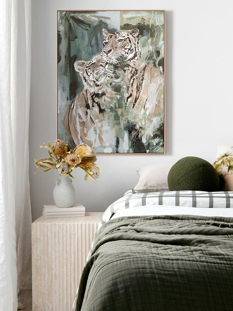 So This Is Love Muted Green Canvas Art Print | Lifestyle