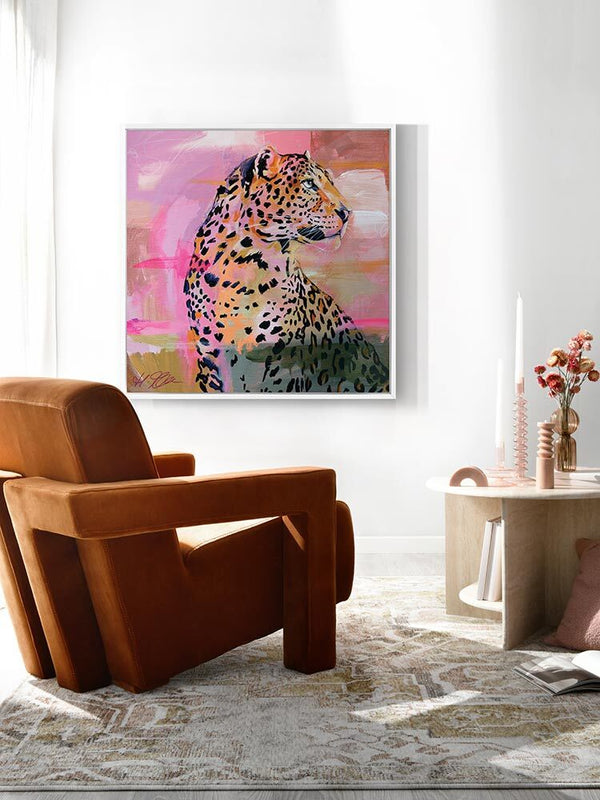 Reminiscent Bright Pink Canvas Art Print | Lifestyle