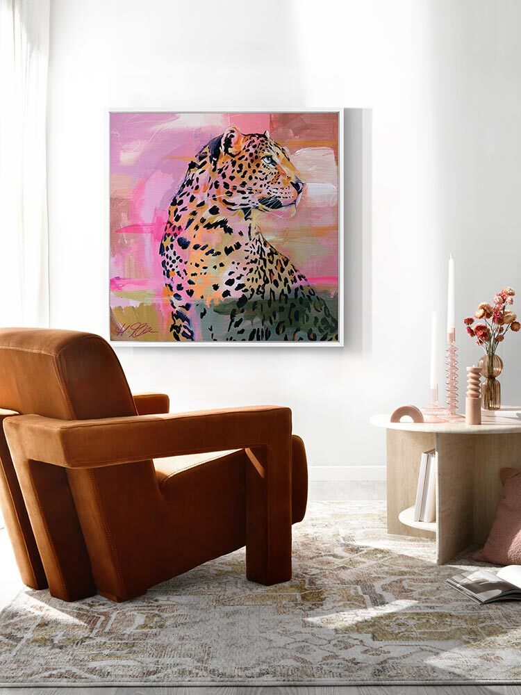 Reminiscent Bright Pink Canvas Art Print | Lifestyle