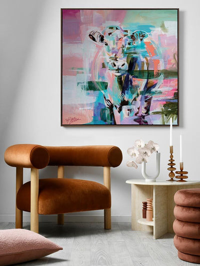 Closer To You Bright Pink Canvas Art Print | Lifestyle