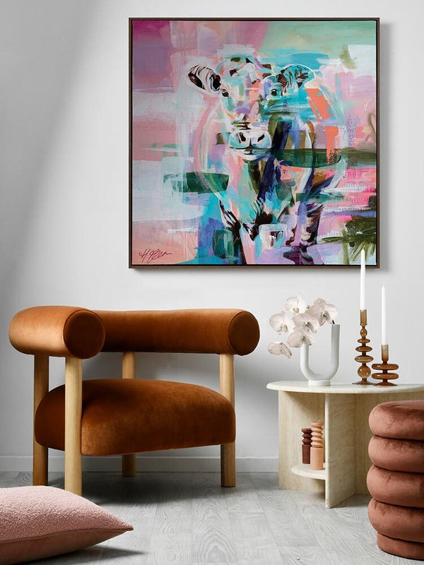 Closer To You Bright Pink Canvas Art Print | Lifestyle