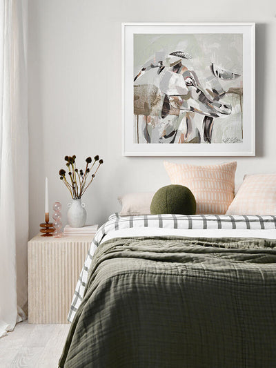 Out Of The Woods Muted Green Framed Art Print | Lifestyle