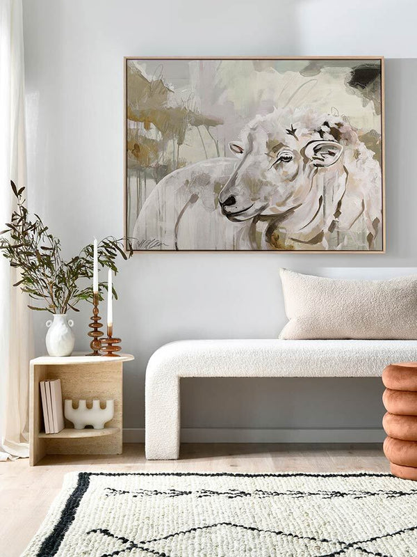 Monday Morning Muted Khaki Canvas Art Print | Lifestyle