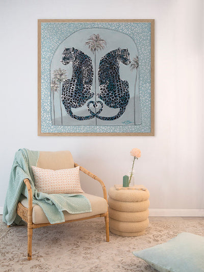 Synchronicity Light Blue Framed Art Print | Lifestyle