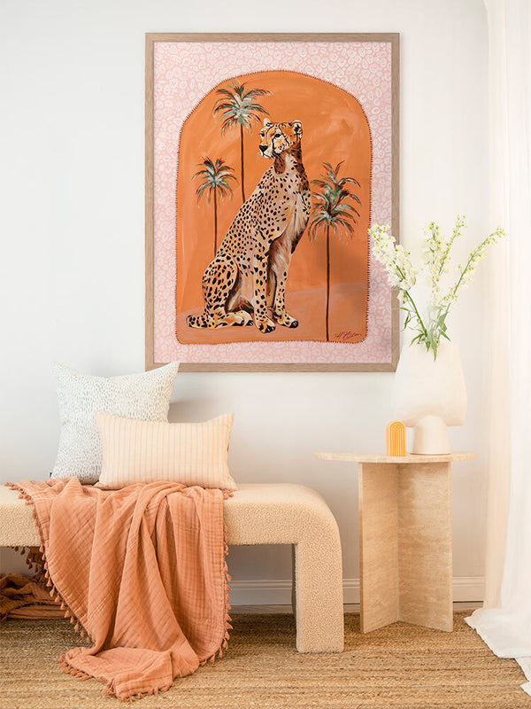 Thinking Of You Orange Framed Art Print | Lifestyle