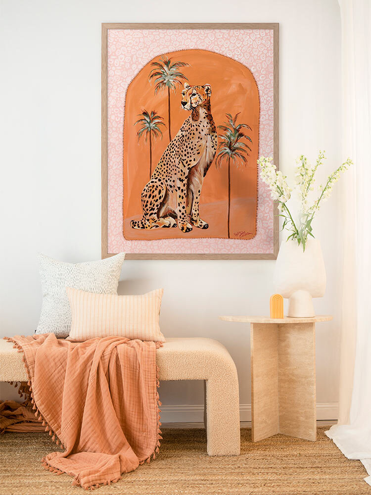 Thinking Of You Orange Framed Art Print | Lifestyle