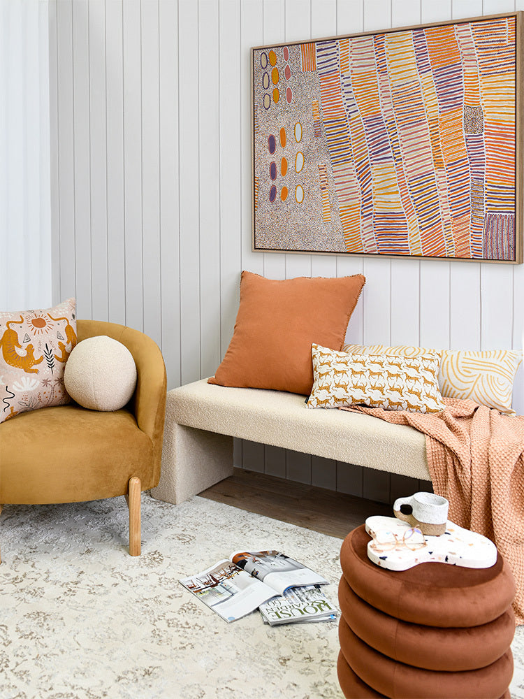 Lupul Jukurrpa Orange Canvas Art Print  | Lifestyle