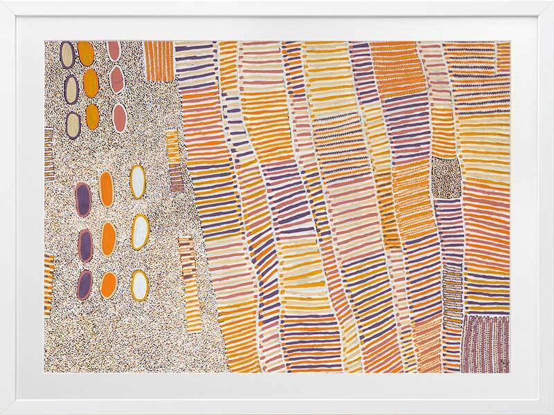 Lupul Jukurrpa Orange Framed Art Print 