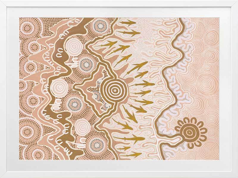 Birrbay Connection Blush Pink Framed Art Print