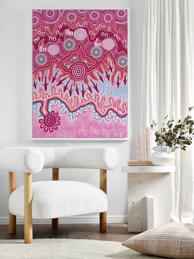 Birrbay Connection Dark Pink Canvas Art Print | Lifestyle