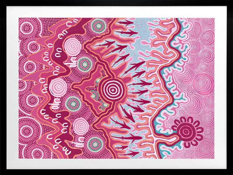 Birrbay Connection Dark Pink Framed Art Print