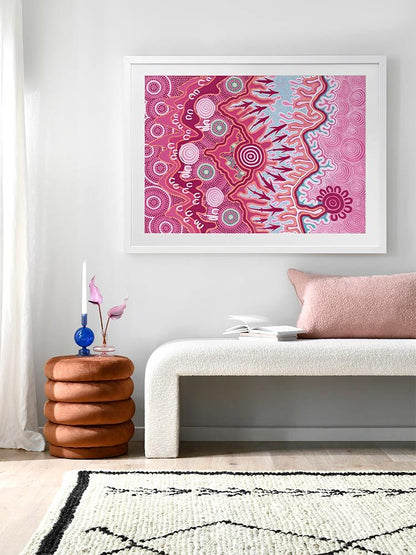 Birrbay Connection Dark Pink Framed Art Print