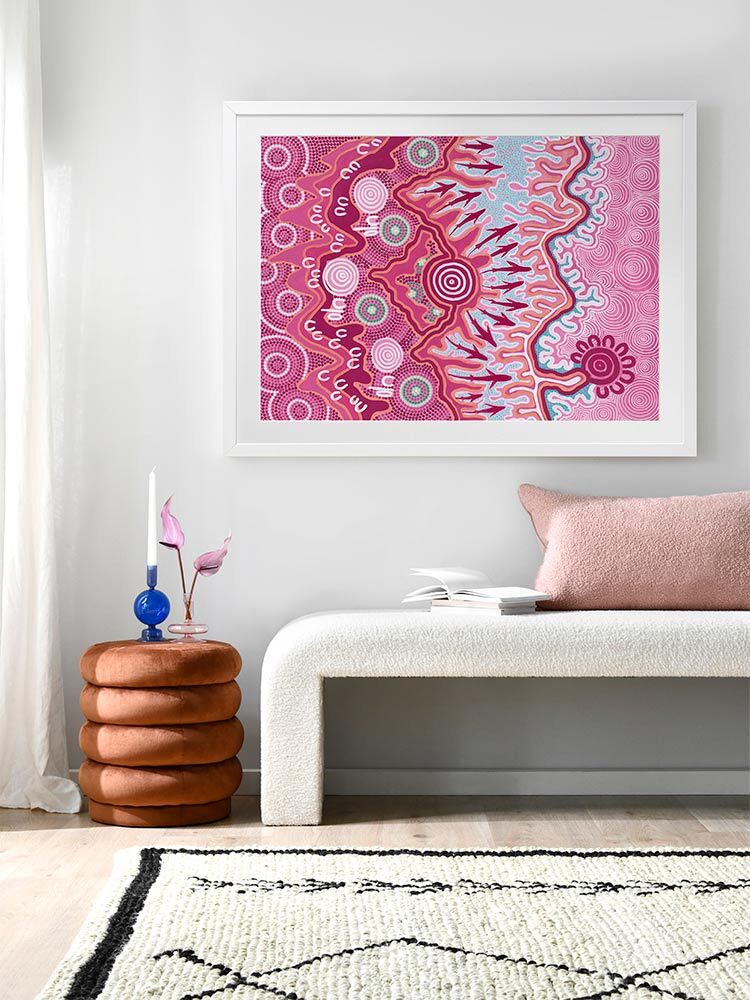 Birrbay Connection Dark Pink Framed Art Print | Lifestyle