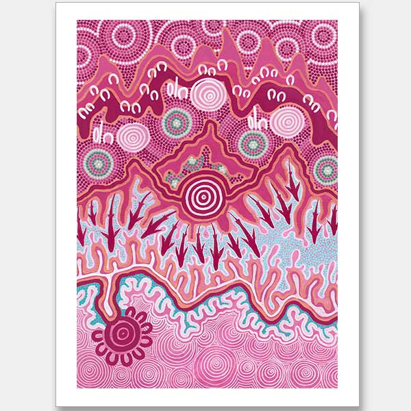 Birrbay Connection Dark Pink Unframed Art Print