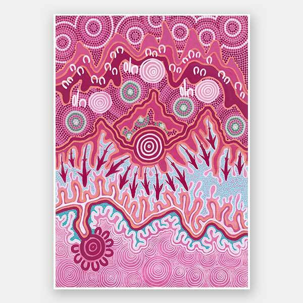 Birrbay Connection Dark Pink Unframed Art Print